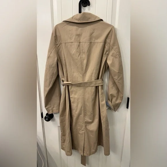GAP Khaki Double-Breasted Trench Coat sz L - Picture 6 of 6